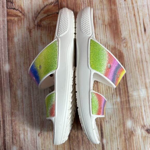 Crocs CLASSIC SPRAY DYE Womens Size 6 Double Two Strap Sandals Slides Shoes - Picture 7 of 10